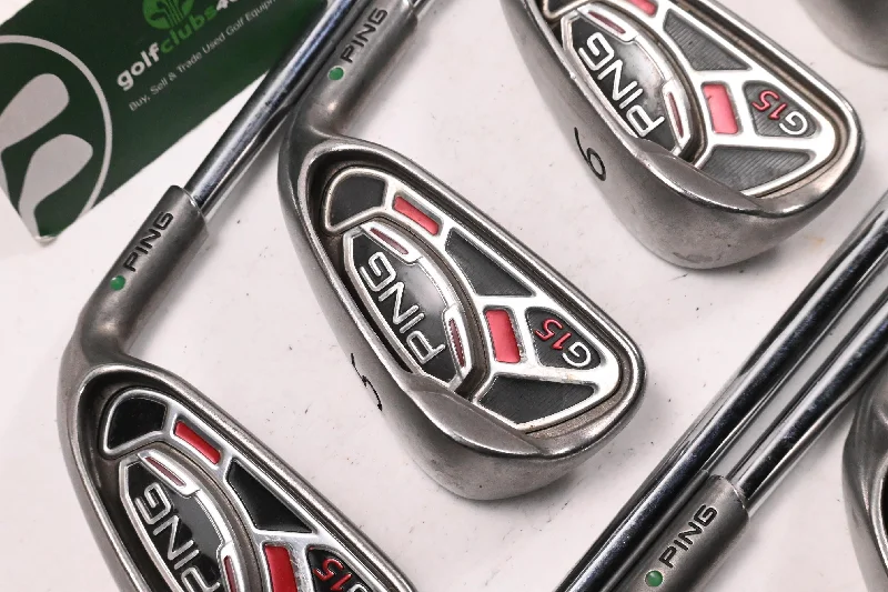 Ping G15 Irons / 4-PW+UW+SW / Green Dot / Regular Flex Ping AWT Shafts