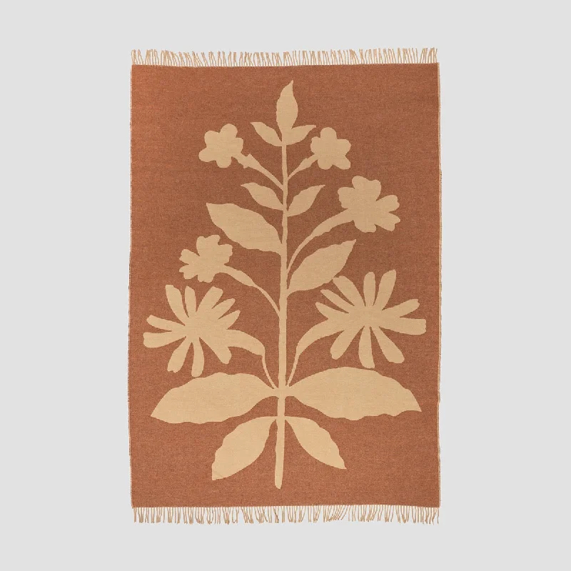 Cinnamon Botanical Wool Blanket