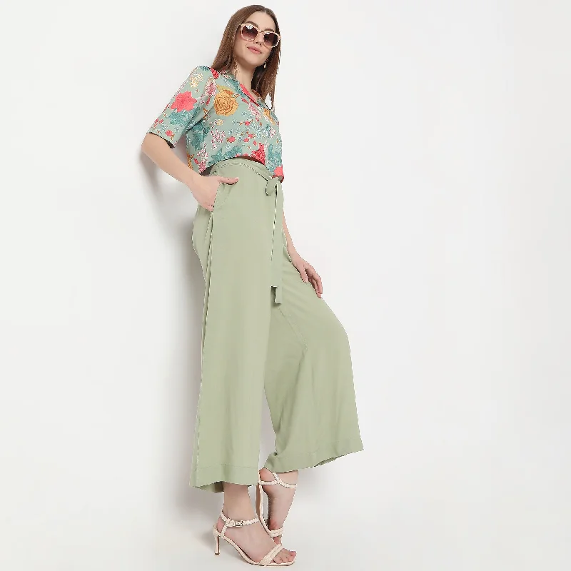 Flare Fit Ankle Length Palazzos