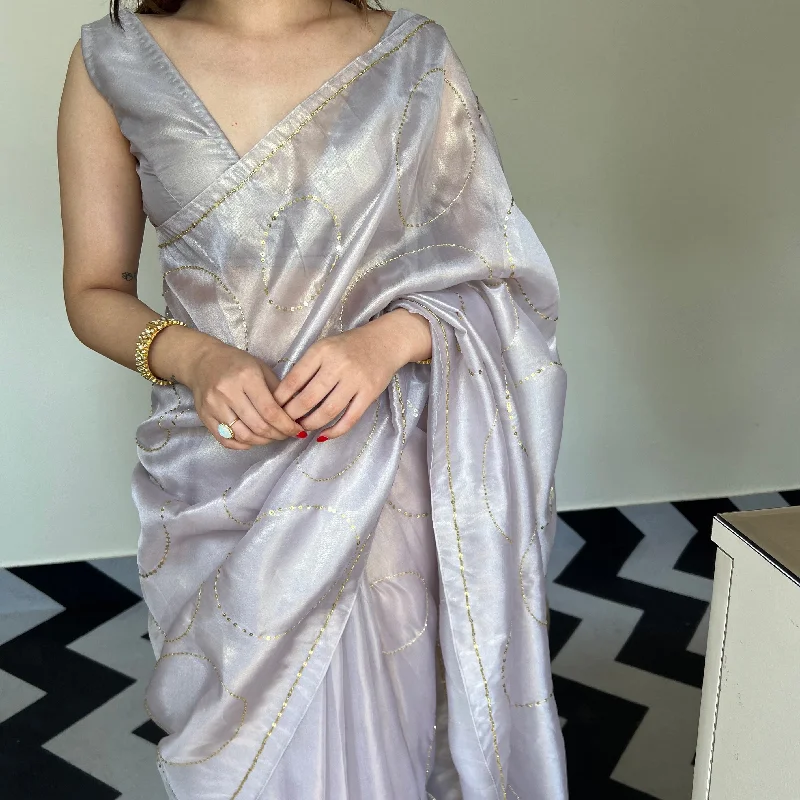 Mystic Grey Saree