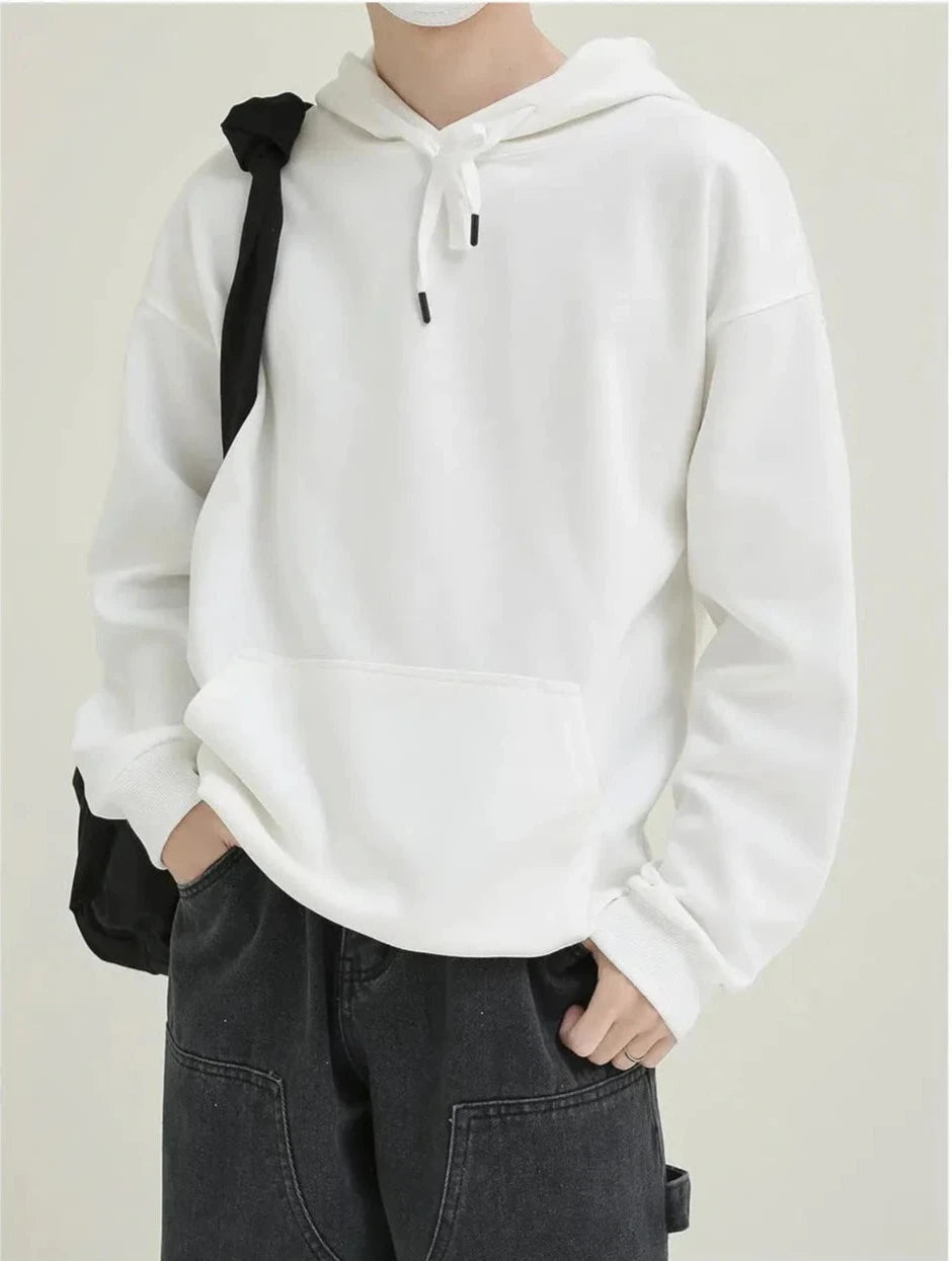 Solid Color Hooded Sweatshirt