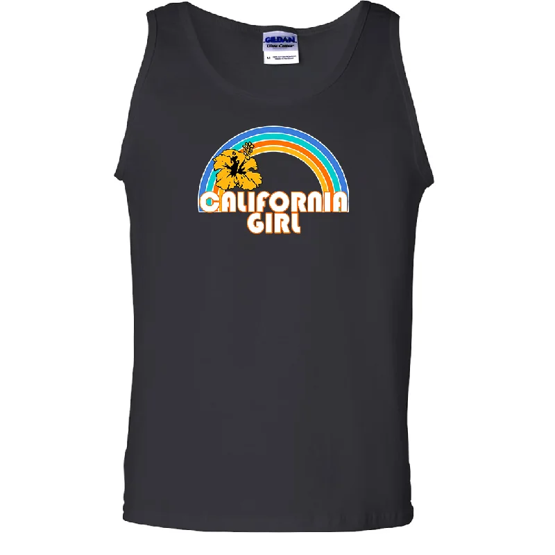 California Girl Rainbow Hibiscus Asst Colors Tank Top