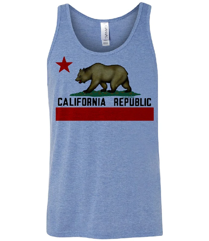 California Republic Borderless Flag Triblend Tank Top