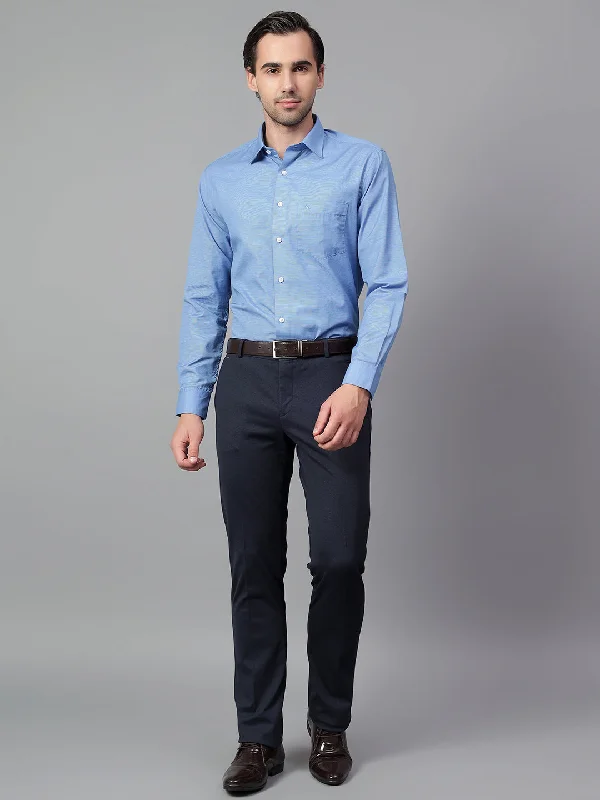 Men's Blue Checked Full Sleeve Formal Shirt