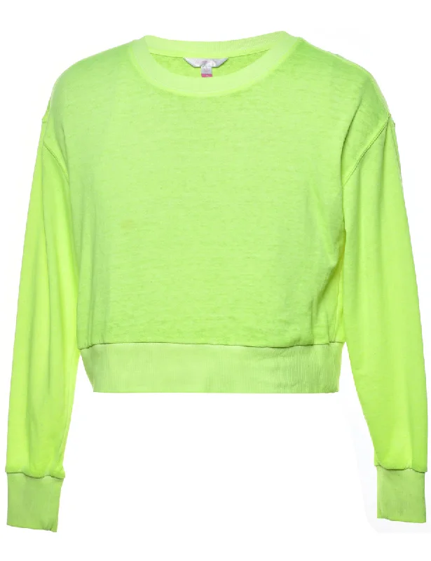 Cropped Plain Sweatshirt - M