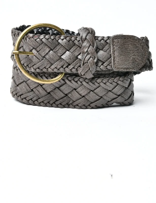 Leather Woven Belt - L