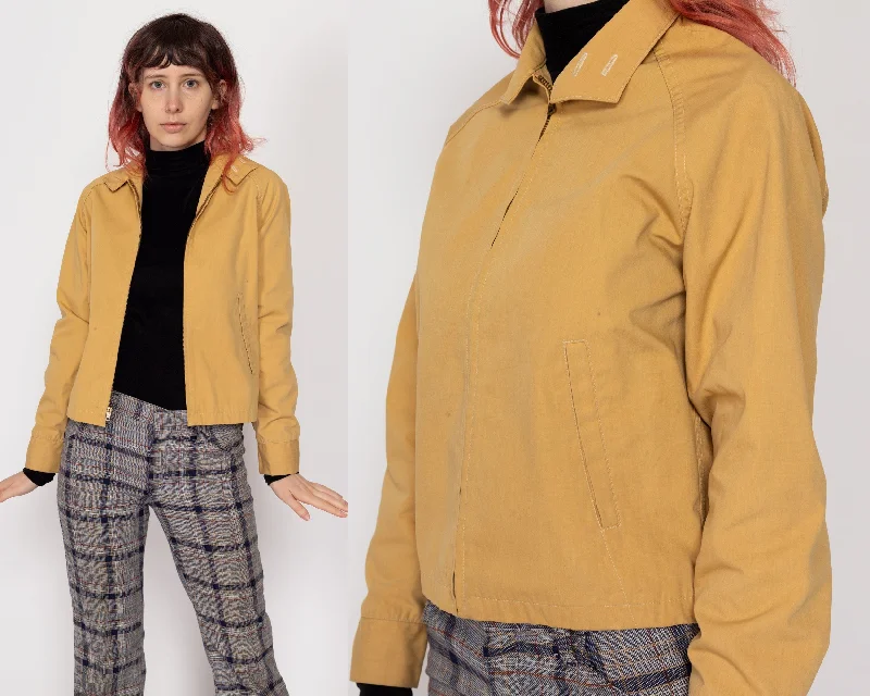 XS 70s Mustard Yellow Gabardine Jacket