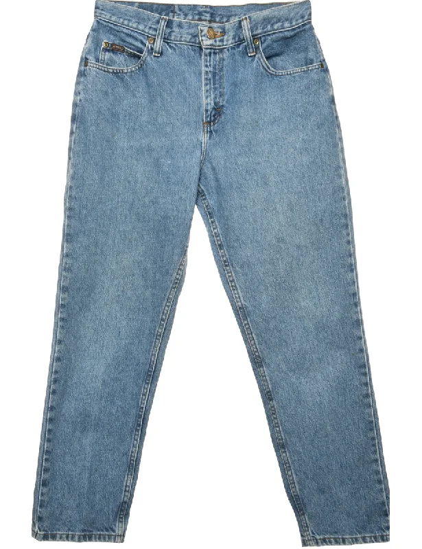 Zip Front Medium Wash Tapered Jeans - W32 L30