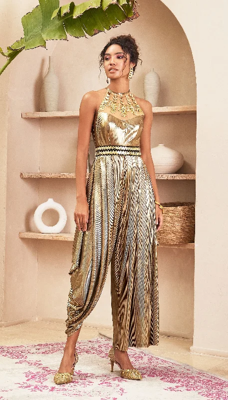 Aurelia - Metallic Gold Jumpsuit