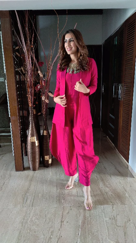 Beetroot Pink Jumpsuit with Jacket