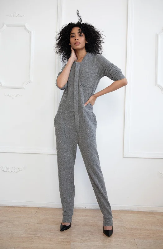 Heather Grey Casual Jumpsuit