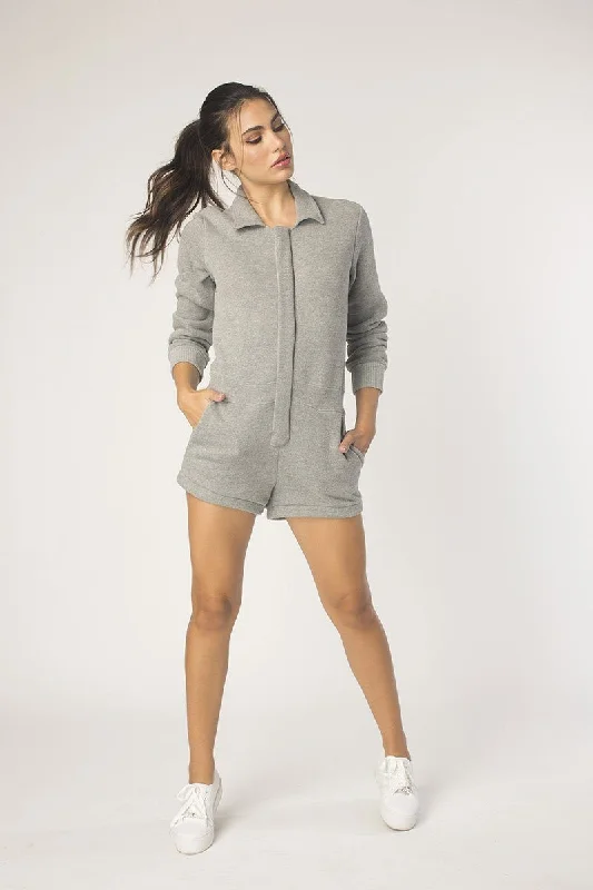 Heather Grey Short Jumpsuit