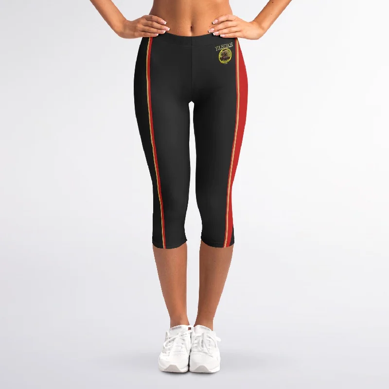 A-Team 01 Red Designer Capri Leggings