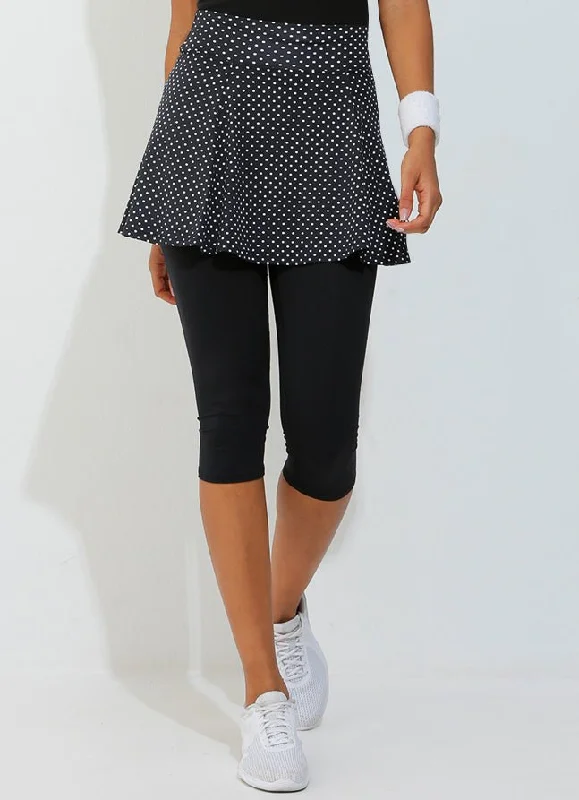 Skirted Capri (Black Polka Dot/Blk)