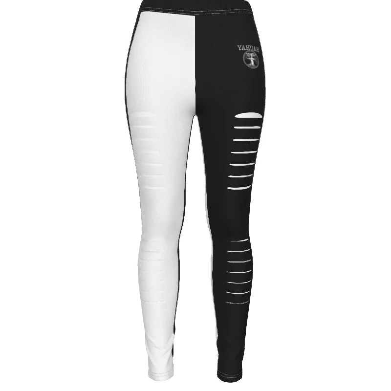 Yahuah-Tree of Life 02-06 Yin Yang Designer Ripped Leggings