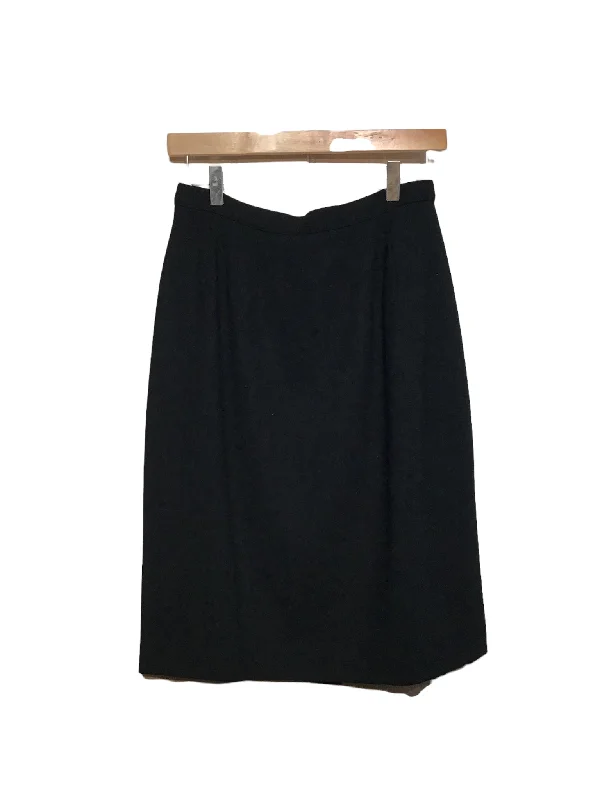 Black Wool Midi skirt (Size S)