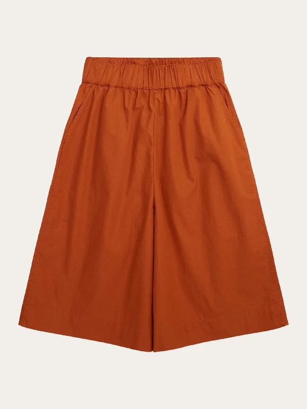 EVE culotte high-rise extra wide shorts - GOTS/Vegan - Leather Brown