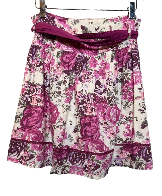 Papaya floral Pink and White Skirt (Size M)