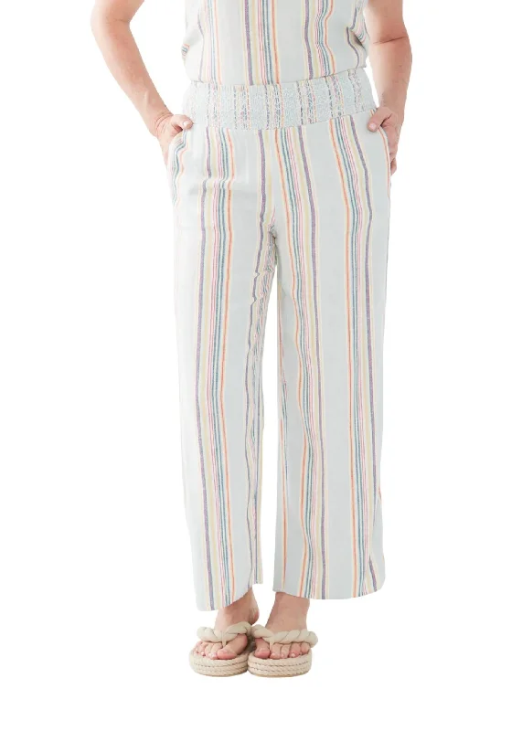 Beachy Stripe Pull On Pant In Multi