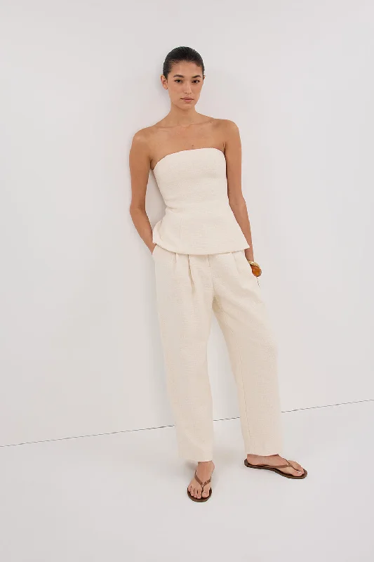 NIA NATURAL OPEN WEAVE PANT